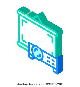 Elektronisches Projektor-Gerät isometrische Icon Vektorgrafik. Elektronisches Projektor-Signal einzelne Symbolillustration