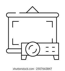 projector electronic device line icon vector. projector electronic device sign. isolated contour symbol black illustration