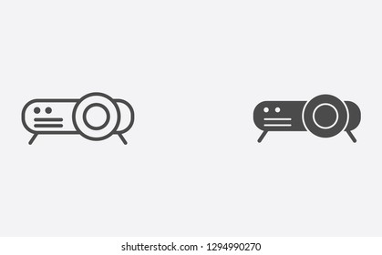 Projector filled and outline vector icon sign symbol