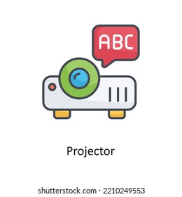 Projector Filled Outline Vector Icon Design illustration on White background. EPS 10 File