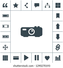 Projector flat design illustration. Simple vector icon.