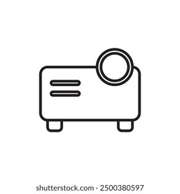 Ilustración vectorial de estilo de contorno de icono plano del proyector