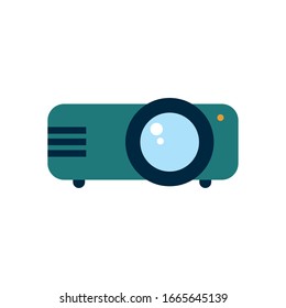 projector flat style icon design, movie cinema video film media entertainment show motion and presentation theme Vector illustration