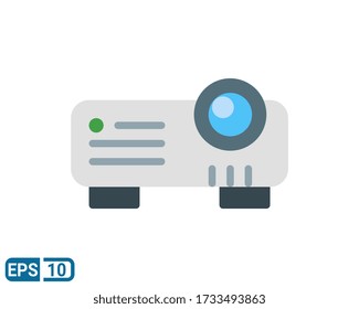 projector flat style icon. simple element illustration for graphic design, website, UI. vector isolated on white background. Editable color. EPS 10