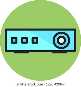 Projector Glyph round circle multi color B/G