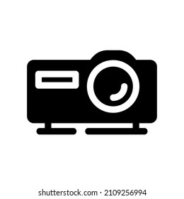 Projector glyph style icon for film presentation business meeting vector illustration and other