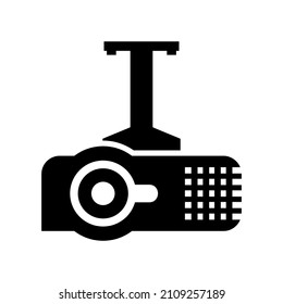 Projector glyph style icon for film presentation business meeting vector illustration and other
