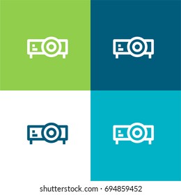 Projector green and blue material color minimal icon or logo design