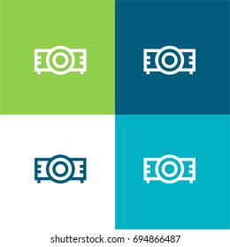 Projector green and blue material color minimal icon or logo design
