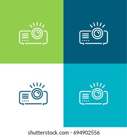 Projector green and blue material color minimal icon or logo design