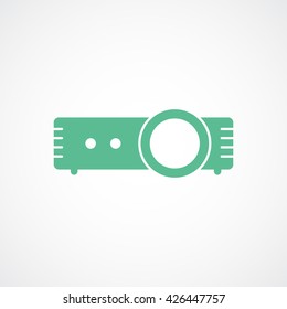 Projector Green Line Icon On White Background