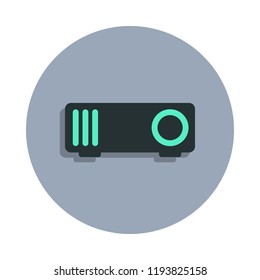 projector icon in badge style. One of web collection icon can be used for UI, UX
