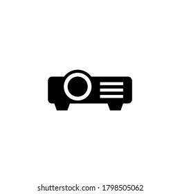 Projektor-Symbol auf schwarz-weißem Hintergrund, gefüllt