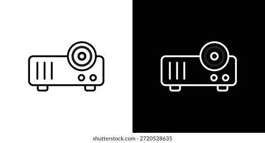 Projector icon. Black illustration isolated for graphic and web design.