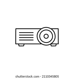 Projector Icon in black line style icon, style isolated on white background
