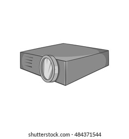 Projector icon in black monochrome style isolated on white background. Device symbol vector illustration