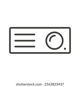 Projector Icon Depicting an AV Device in Black and White