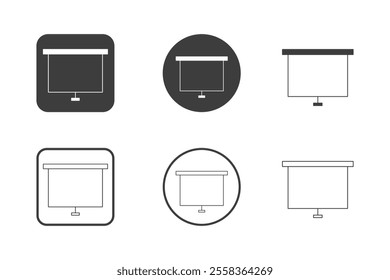 projector icon design 6 variations. Set electronic hardware icons. Isolated on white background.