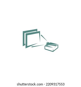 Plantilla de ilustración de diseño de icono de proyector