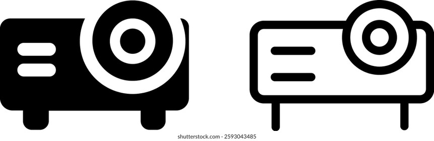 "Projector Icon Design Symbol Set for Presentations and Visual Media"