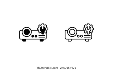 Projector icon design with white background stock illustration