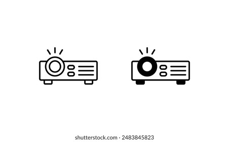 Projector icon design with white background stock illustration