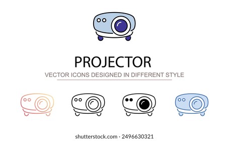 Projector icon design with white background stock illustration