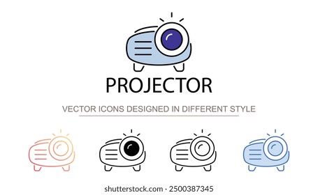 Projector icon design with white background stock illustration