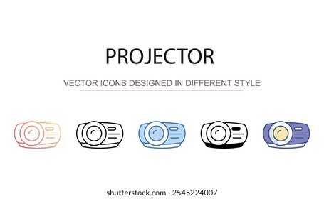 Projector icon design with white background stock illustration