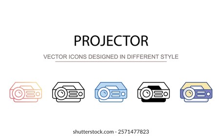 Projector icon design with white background stock illustration