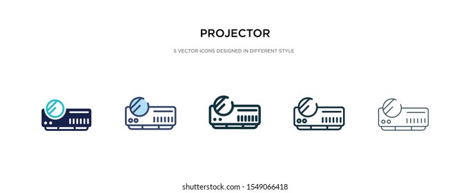 projector icon in different style vector illustration. two colored and black projector vector icons designed in filled, outline, line and stroke style can be used for web, mobile, ui
