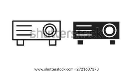 Projector icon in filled, thin line, stroke style for website and apps
