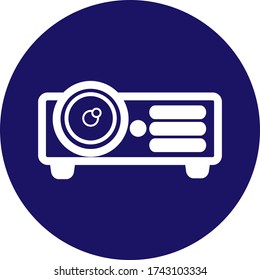 Icono del proyector estilo plano eps 10 para diseño web