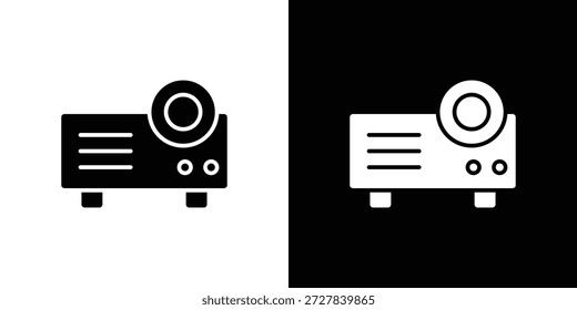 Icono de proyector Ilustración vectorial plana. Símbolos negros simples