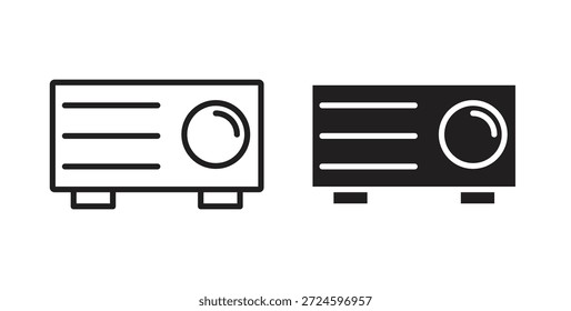 Projektor Symbol Glyphe und Linie setzen dünne Linie Symbol Konzept.