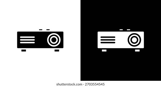 Icono de proyector ilustración doodle. Conjunto de Vector de ilustración plana