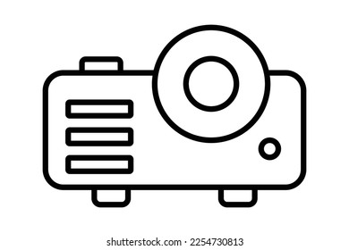 Projector icon illustration. icon related to multimedia. Line icon style. Simple vector design editable