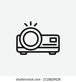  icono del proyector, icono de contorno de oficina aislado en fondo gris claro, perfecto para sitio web, blog, logotipo, diseño gráfico, medios sociales, interfaz de usuario, aplicación móvil, ilustración del vector EPS 10