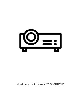 Projector Icon. Line Art Style Design Isolated On White Background