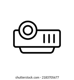 Projector Icon. Line Art Style Design Isolated On White Background