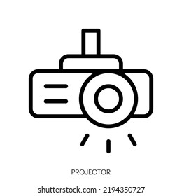 projector icon. Line Art Style Design Isolated On White Background