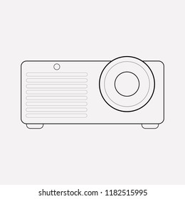 Projector icon line element. Vector illustration of projector icon line isolated on clean background for your web mobile app logo design.