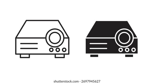 Línea del icono del proyector. eps 10 Ilustración vectorial