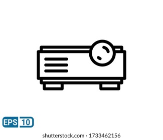projector icon in line style isolated on white background. EPS 10
