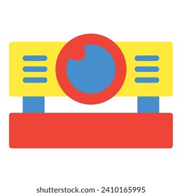 Projector icon or logo illustration flat color style