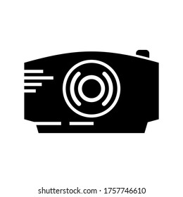 icono del proyector o logotipo símbolo de señalización aislado ilustración vectorial - iconos vectoriales de estilo negro de alta calidad
