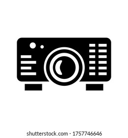 icono del proyector o logotipo símbolo de señalización aislado ilustración vectorial - iconos vectoriales de estilo negro de alta calidad
