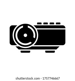 icono del proyector o logotipo símbolo de señalización aislado ilustración vectorial - iconos vectoriales de estilo negro de alta calidad
