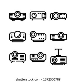 Projektor-Symbol oder Logo einzeln auf Zeichen Symbol, Vektorgrafik - Sammlung von hochwertigen Vektorsymbolen mit schwarzem Stil
