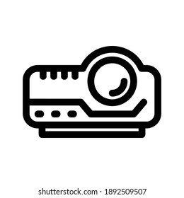Projektorsymbol oder Logo einzeln auf Zeichen, Vektorgrafik - hochwertige Vektorsymbole in schwarzem Stil
